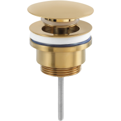 CERANO - Umývadlový výpust - 5/4“ click-clack - univerzálny - mosadz - zlatá kartáčovaná (CER-605740)