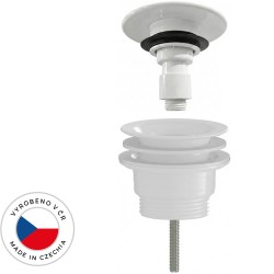CERANO - Umývadlový výpust - 5/4“ click-clack - univerzálny - neuzatvárateľný - plast - biely lesklý (CER-978788)
