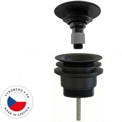 CERANO - Umývadlový výpust - 5/4“ click-clack - univerzálny - neuzatvárateľný - plast - čierna matná (CER-978786)