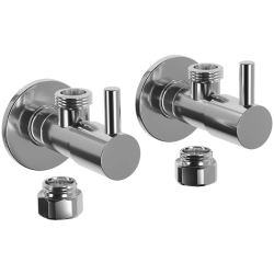 CERANO - Univerzálne rohové pripojovacie ventily - 2ks - chróm - 3/8" - 1/2" (CER-478162)