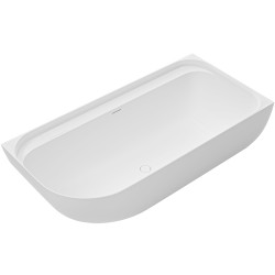 CERANO - Vaňa z liateho mramoru Valeria - voľne stojaca - asymetrická - pravá - biela matná - 170x82x55 (CER-8050BD80383)