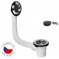 CERANO - Vaňová súprava - flexi prepad 520-700mm - zátka s retiazkou - 6/4" - nerez mriežky (CER-105613)