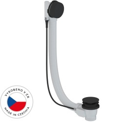 CERANO - Vaňová súprava ovládaná bovdenom 6/4“ - zátka 72mm - bez sifónu - čierna matná - 60 (CER-676681)