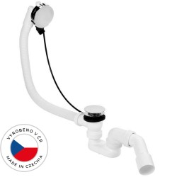 CERANO - Vaňová súprava ovládaná bovdenom s napúšťaním - SLIM - sifón DN40/50 - zátka 72mm - chróm - 78 (CER-244622)