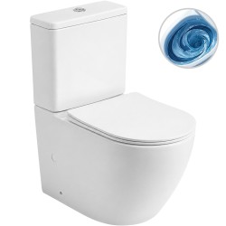 CERANO - WC kombi Cesso, Vortex - vírové splachovanie + Slim/SoftClose sedátko - spodný/zadný odpad - biela lesklá - 61,8x38 (CER-680356)