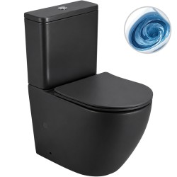 CERANO - WC kombi Cesso, Vortex - vírové splachovanie + Slim/SoftClose sedátko - spodný/zadný odpad - čierna matná - 61,8x38 (CER-680357)
