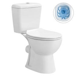CERANO - WC kombi Dure, Rimless + PP sedátko - biela lesklá - 73,5x38 (CER-667760)
