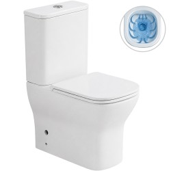 CERANO - WC kombi Hugo, Rimless + Slim/UF sedátko - spodný/zadný odpad - biela lesklá - 63,5x35,5 (CER-538759)