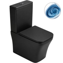 CERANO - WC kombi Hugo, Vortex - vírové splachovanie + Slim/SoftClose sedátko - spodný/zadný odpad - čierna matná - 62x37,5 (CER-680359)