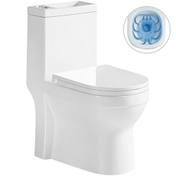 CERANO - WC kombi s umývadlom Hygisink, Rimless + UF sedátko - spodný/zadný odpad - biela lesklá - 71,5x36 (CER-664708)