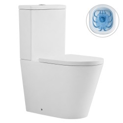CERANO - WC kombi vyvýšené Comforto, Rimless + PP sedátko - biela lesklá - 90,5x39 (CER-667754)