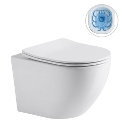 CERANO - WC závesné Cesso, Rimless + Slim/UF sedátko - biela lesklá - 49x36 (CER-417341)