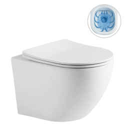 CERANO - WC závesné Cesso, Rimless + Slim/UF sedátko - biela matná - 49x36 (CER-417353)