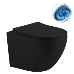 CERANO - WC závesné Cesso, Vortex + Slim/UF sedátko - čierna matná - 49x36 (CER-476684)
