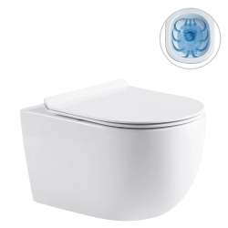 CERANO - WC závesné Felci, Rimless + Slim/UF sedátko - biela lesklá - 53x37 (CER-417377)