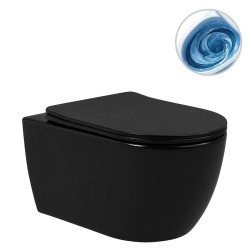 CERANO - WC závesné Felci, Vortex + Slim/UF sedátko - čierna matná - 55,5x36 (CER-680366)