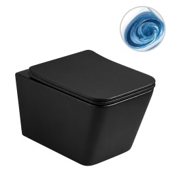 CERANO - WC závesné Forte, Vortex - vírové splachovanie + Slim/SoftClose sedátko - čierna matná - 52x35 (CER-680368)