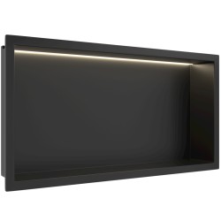 CERANO - Zápustná polička/nika do obkladu s LED osvetlením - čierna matná - 60x30x10 (CER-028782)