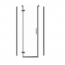 CERSANIT - Päťuholný sprchovací kút JOTA 80X80X195, ĽAVÝ, priehľadné sklo, čierny (S160-012)