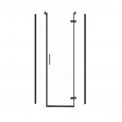 CERSANIT - Päťuholný sprchovací kút JOTA 80X80X195, PRAVÝ, priehľadné sklo, čierny (S160-011)