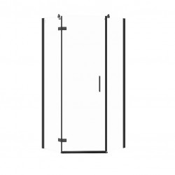 CERSANIT - Päťuholný sprchovací kút JOTA 90x90x195, ĽAVÝ, priehľadné sklo, čierny (S160-016)