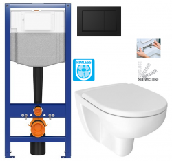CERSANIT predstenový inštalačný systém s čiernym tlačidlom K97-0574 + WC JIKA LYRA PLUS RIMLESS + SEDADLO duraplastu SLOWCLOSE (K97-526 0574 LY2)