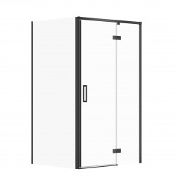 CERSANIT/S - Sprchovací kút LARGA 100x90 čierny, pravý, číre sklo (S932-125/90)
