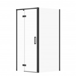 CERSANIT/S - Sprchovací kút LARGA 80x80 čierny, ľavý, číre sklo (S932-127/80)