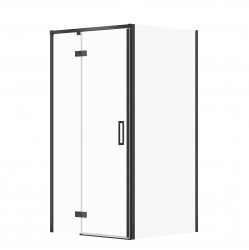 CERSANIT/S - Sprchovací kút LARGA 90x90 čierny, ľavý, číre sklo (S932-128/90)