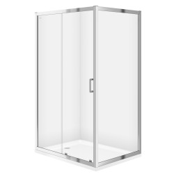 CERSANIT/S - SPRCHOVÝ KOUT OBDÉLNÍK 120x90X190 TRANSPARENT SKLO + VANIČKA  (S154-004-SET1)