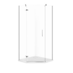 CERSANIT - Sada B773: kút JOTA päťuholník ľavý, chróm 80x80x195 + TAKO SLIM VIR (S601-160)