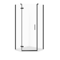 CERSANIT - Sada B779: kút JOTA päťuholník ľavý, čierny 90x90x195 + TAKO SLIM VIR (S601-166)