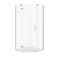 CERSANIT - Sada C307: kút JOTA päťuholník ľavý, zlato 90x90x195 + TAKO SLIM biela VIR (S601-365)