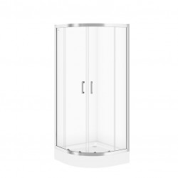 CERSANIT - SET B161 štvrťkruhový sprchovací kút BASIC 80x185, transparent + vanička TAKO 80x16 (S601-117)