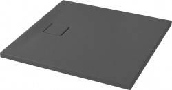 CERSANIT - SET B455 SPRCHOVÁ VANIČKA ŠTVOREC TAK SLIM 90x4 GRAY MAT + SIFON (S932-162)