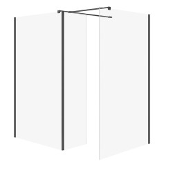 CERSANIT - SET B803 WALK-IN MILLE FIX STENA ČIERNA 100X90X30X200 VIR (S601-190)