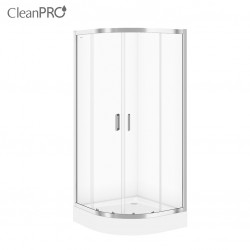 CERSANIT - SET B96 štvrťkruhový sprchovací kút ARTECO 80 x190, transparent + vanička TAKO 80x16 (S601-113)