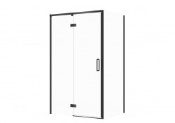 CERSANIT - SET C123 Sprchovací kút Larga, ľavý, 120x80x195, čierny, číre sklo (S601-323)