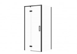 CERSANIT - SET C99 Sprchovací kút Larga, ľavý, 80x90x195, čierny, číre sklo (S601-301)
