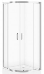 CERSANIT - Sprchovací kút ARTECO štvrťkruh 80x190, posuv, číre sklo (S157-001)