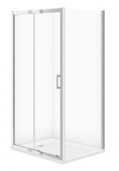 CERSANIT - Sprchovací kút BASIC obdĺžnik 100x80x185, posuv, číre sklo (S158-006)