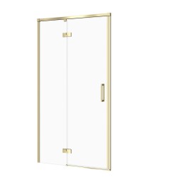 CERSANIT - Sprchové dvere LARGA s pánty, zlatá mat, 100x195, ľavé, číre sklo (S164-067)