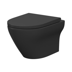 CERSANIT - Súprava B574: závesné WC HF LARGA ovál CLEAN ON TS SLIM WRAP DUR SC EO antracit BOX (S701-610)