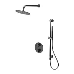 CERSANIT - Súprava B916: podomietková vaňo-sprchová termostatická batéria ZEN, gun metal black (S952-046)