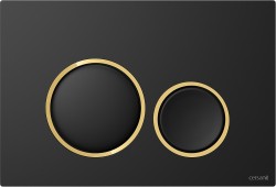 CERSANIT - Tlačidlo LUNA RING čierny mat, detail zlatý lesk (K97-0632)