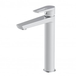 CERSANIT - Vysoká stojánková umyvadlová baterie MILLE, včetně výpusti, bílá (S951-355)