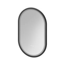 CERSANIT - Zrkadlo CREA II LED 50x80 ČIERNE MATNÉ OVAL (S1058-034)