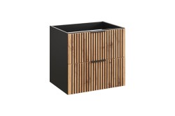 COMAD - Skrinka pod umývadlo 60cm, 2 šuplíky XILO BLACK WOTAN (5907611656426)