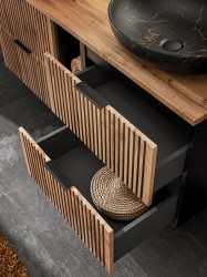 COMAD - Skrinka pod umývadlo 80cm, 2 šuplíky XILO BLACK WOTAN (5907611656419)