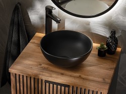 COMAD - Skrinka pod umývadlo 80cm, 2 šuplíky XILO BLACK WOTAN (5907611656419)